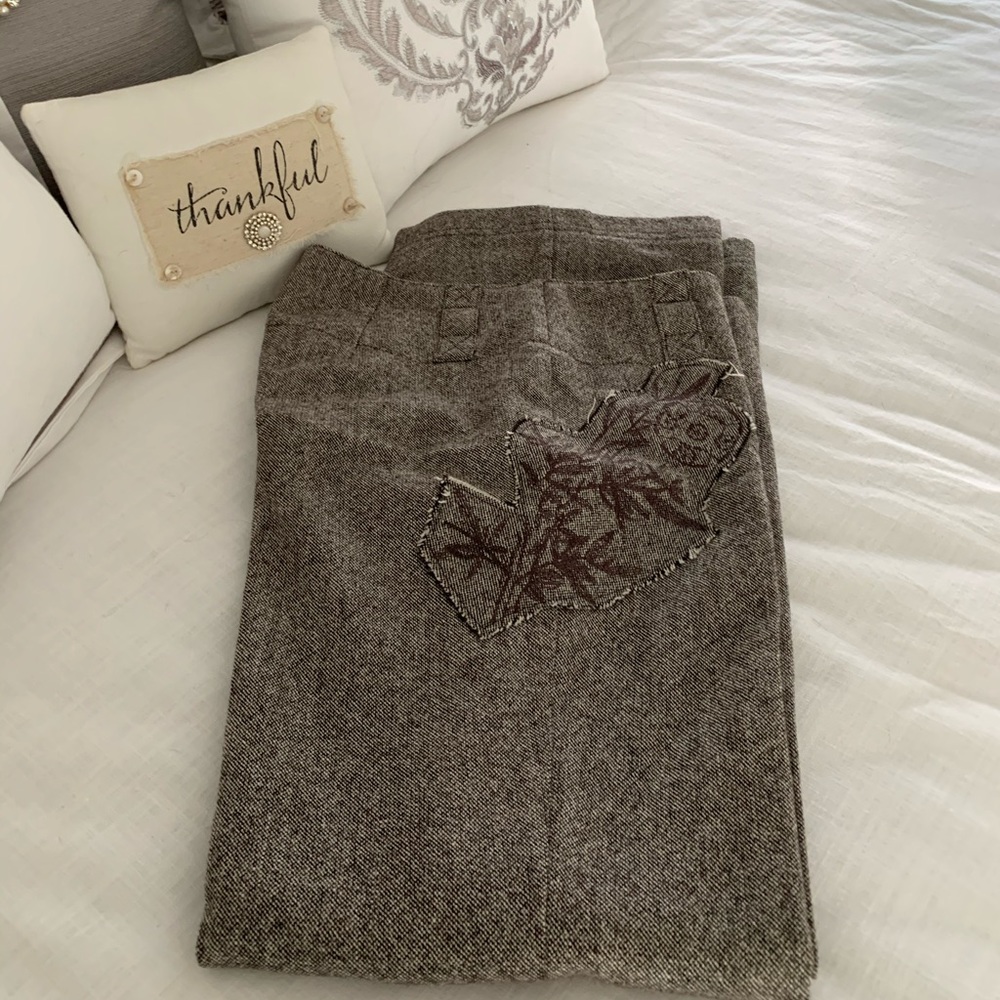 Guess wide leg tweed pants